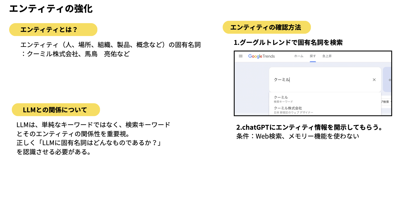 LLMO対策:エンティティの強化