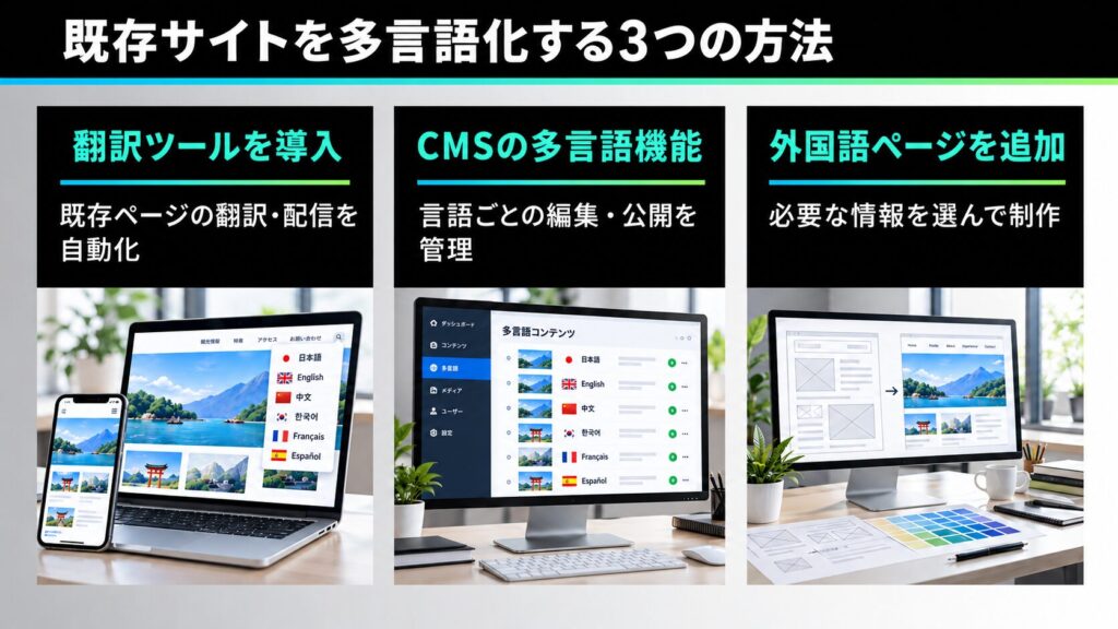 既存サイトを多言語化する3つの方法
