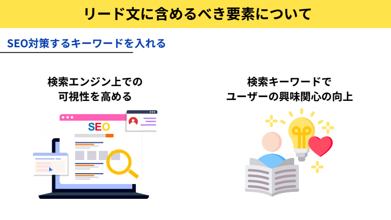 リード文に含めるべき要素：SEO対策するキーワードを加える