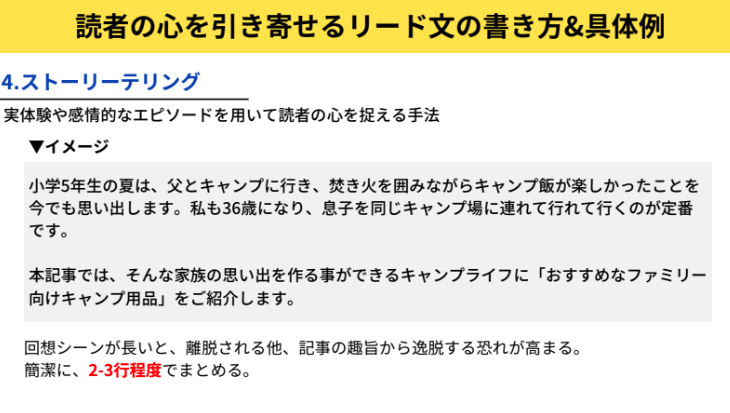 ストーリーテリングを活用したリード文について