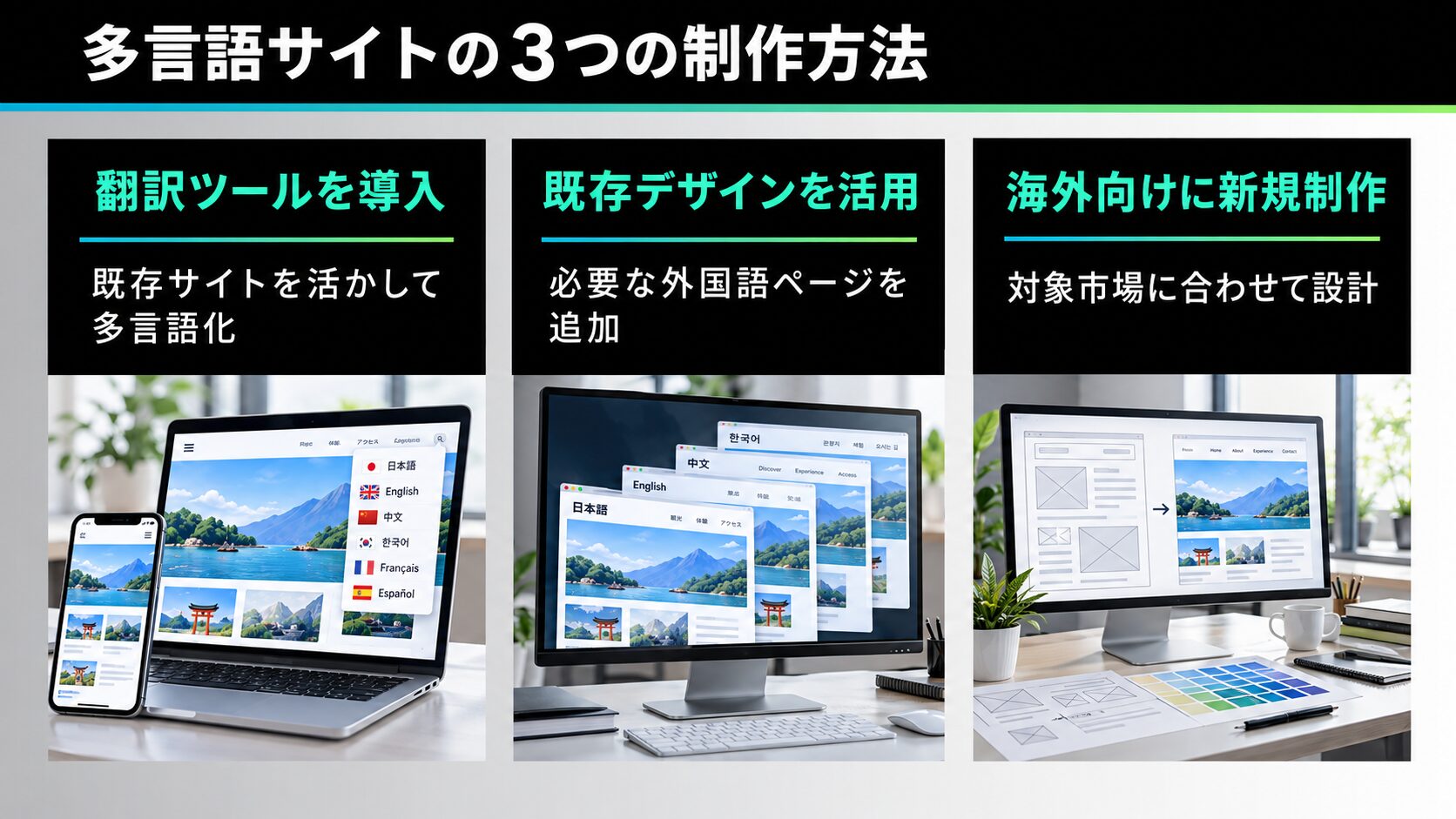 多言語サイト制作の費用は制作方法と対応範囲で変わる